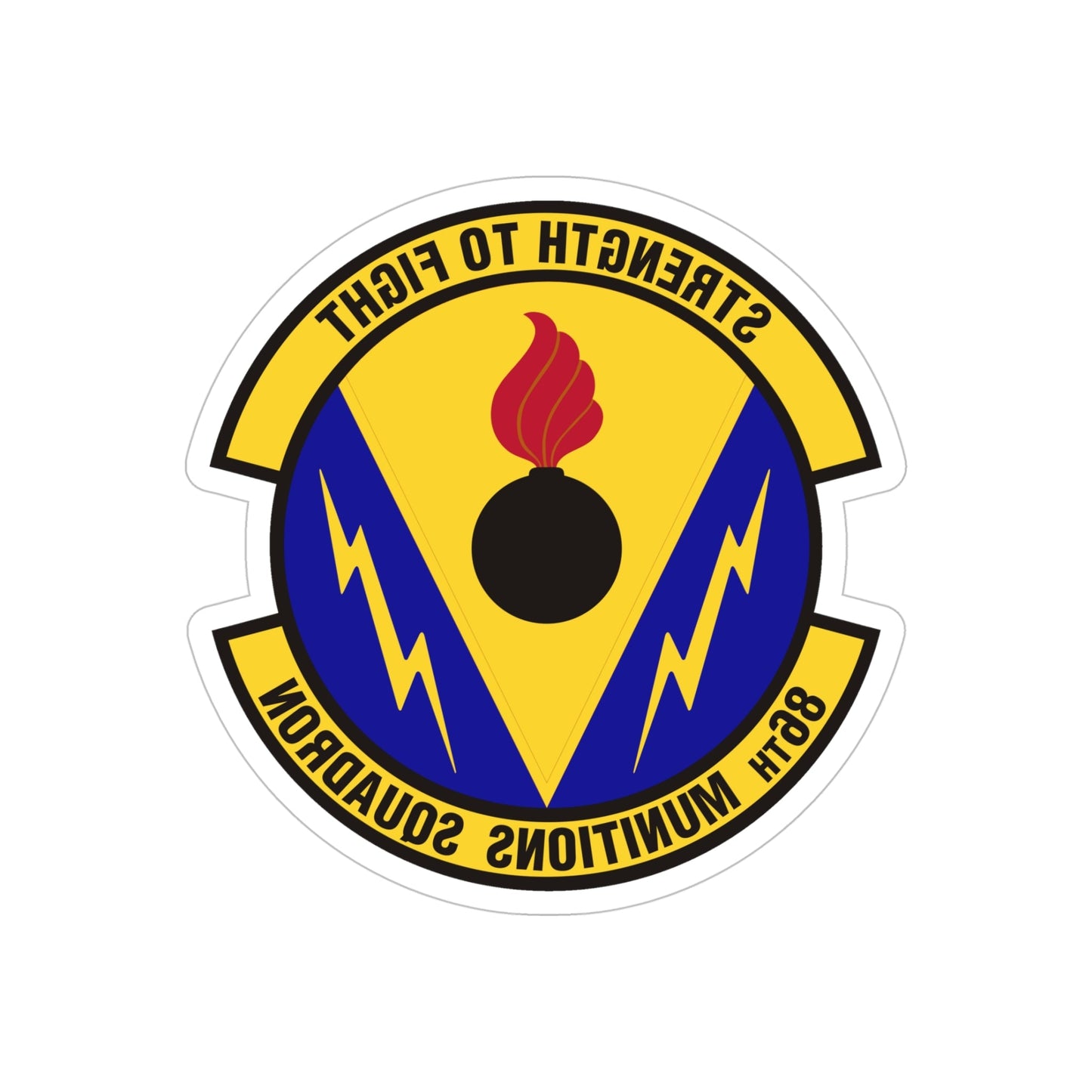 86th Munitions Squadron (U.S. Air Force) REVERSE PRINT Transparent STICKER-5" × 5"-The Sticker Space