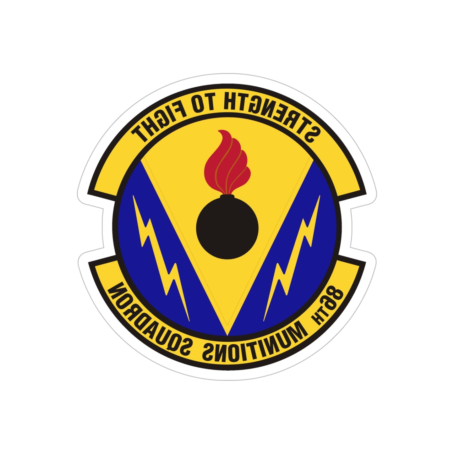 86th Munitions Squadron (U.S. Air Force) REVERSE PRINT Transparent STICKER-6" × 6"-The Sticker Space