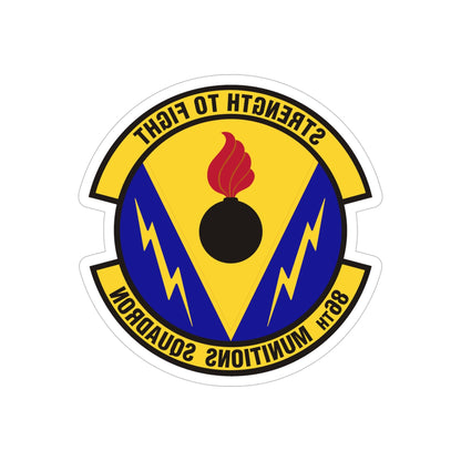 86th Munitions Squadron (U.S. Air Force) REVERSE PRINT Transparent STICKER-6" × 6"-The Sticker Space