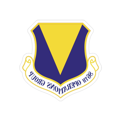 86th Operations Group (U.S. Air Force) REVERSE PRINT Transparent STICKER-2" × 2"-The Sticker Space