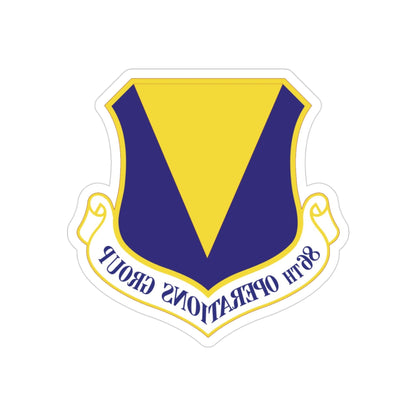 86th Operations Group (U.S. Air Force) REVERSE PRINT Transparent STICKER-3" × 3"-The Sticker Space