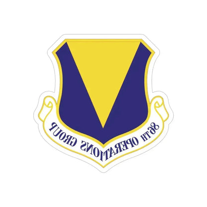 86th Operations Group (U.S. Air Force) REVERSE PRINT Transparent Die-Cut STICKER 5 Inch Die-Cut Transparent - The Sticker Space