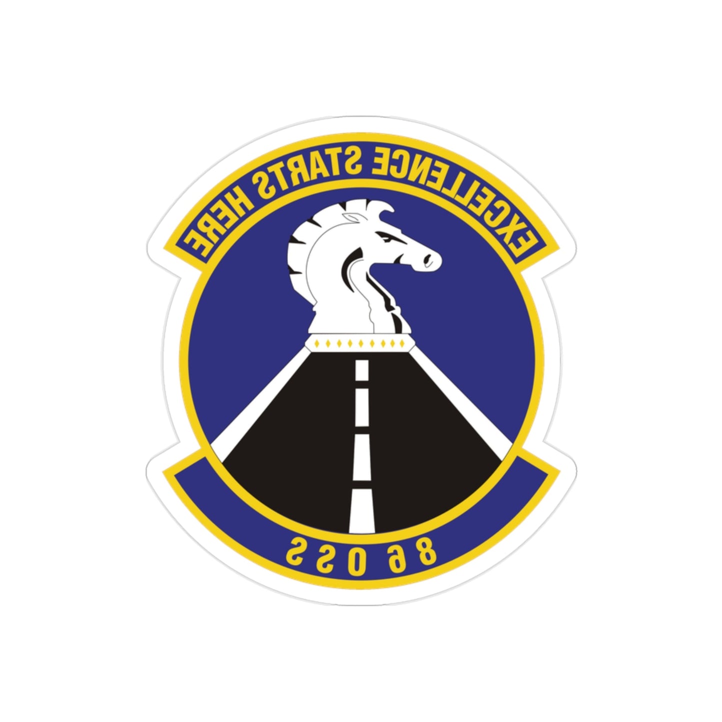 86th Operations Support Squadron (U.S. Air Force) REVERSE PRINT Transparent STICKER-2" × 2"-The Sticker Space