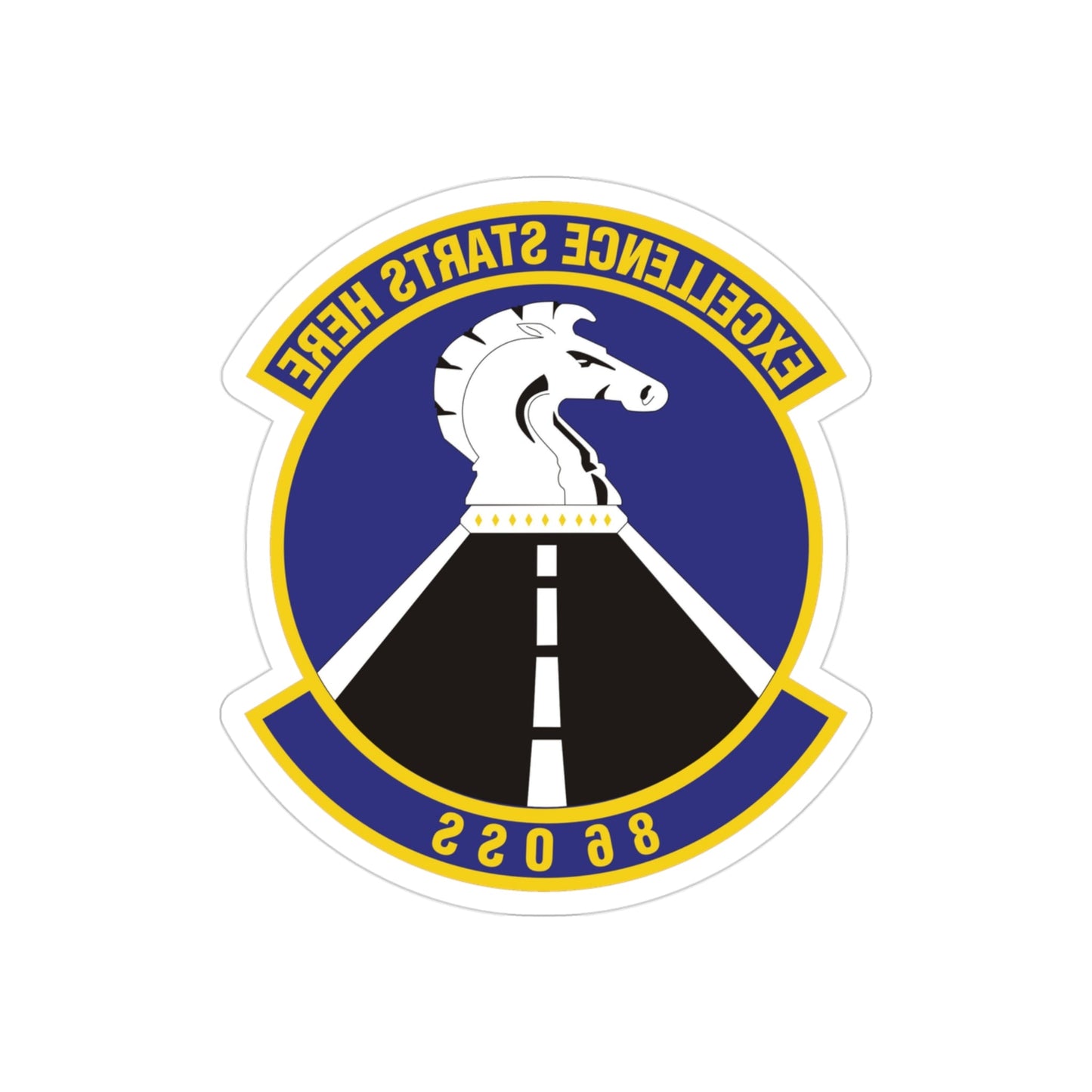 86th Operations Support Squadron (U.S. Air Force) REVERSE PRINT Transparent STICKER-3" × 3"-The Sticker Space