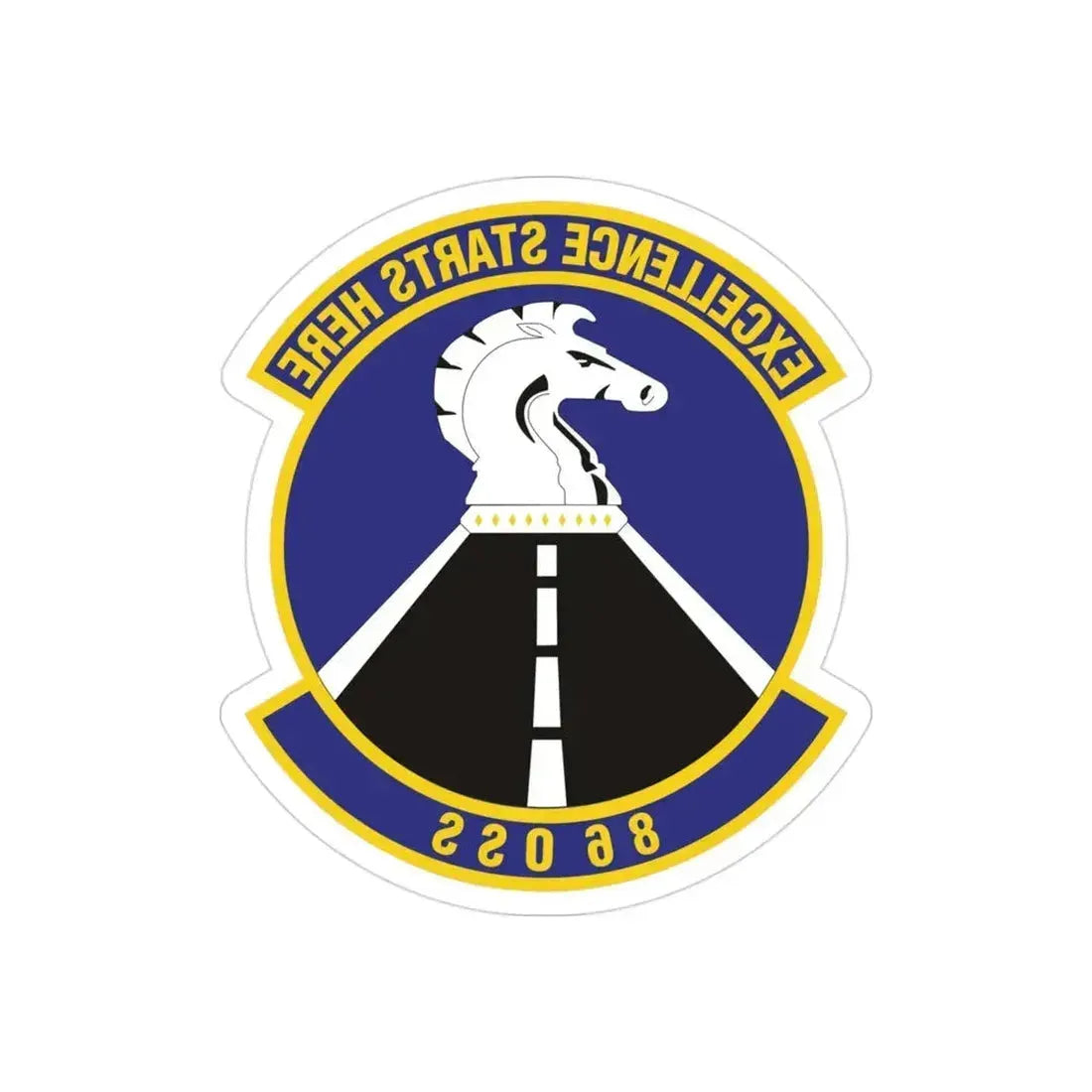 86th Operations Support Squadron (U.S. Air Force) REVERSE PRINT Transparent Die-Cut STICKER 3 Inch Die-Cut Transparent - The Sticker Space