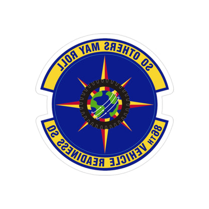 86th Vehicle Readiness Squadron (U.S. Air Force) REVERSE PRINT Transparent STICKER-2" × 2"-The Sticker Space