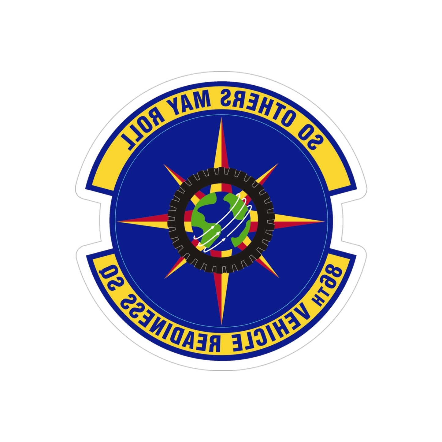 86th Vehicle Readiness Squadron (U.S. Air Force) REVERSE PRINT Transparent STICKER-4" × 4"-The Sticker Space