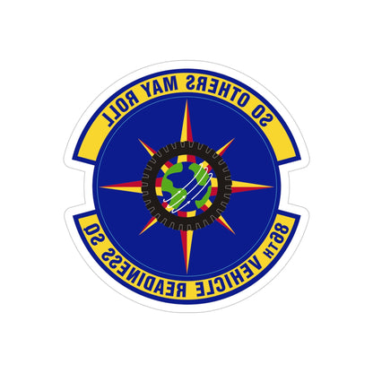 86th Vehicle Readiness Squadron (U.S. Air Force) REVERSE PRINT Transparent STICKER-4" × 4"-The Sticker Space