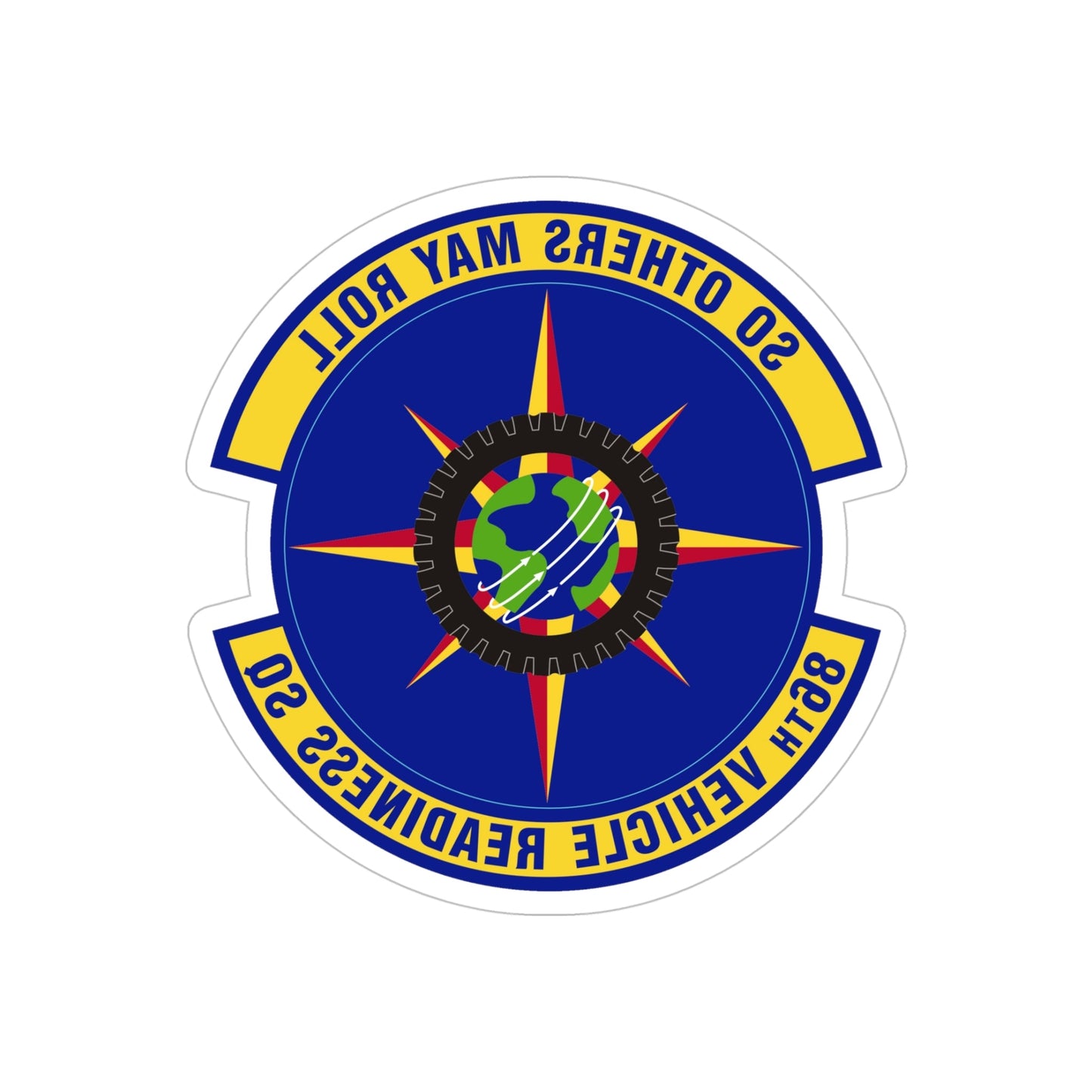 86th Vehicle Readiness Squadron (U.S. Air Force) REVERSE PRINT Transparent STICKER-5" × 5"-The Sticker Space