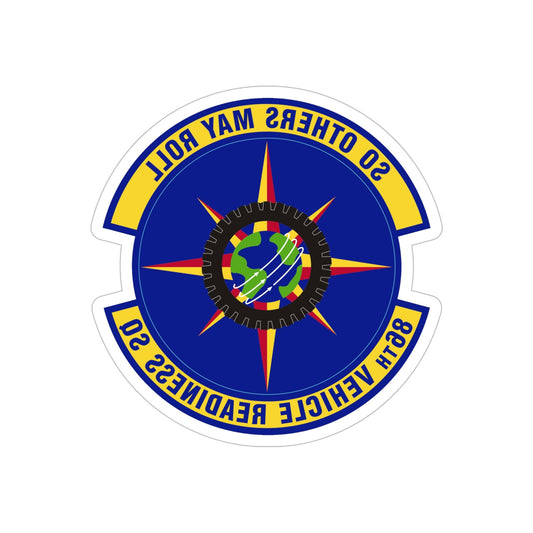 86th Vehicle Readiness Squadron (U.S. Air Force) REVERSE PRINT Transparent STICKER-6" × 6"-The Sticker Space