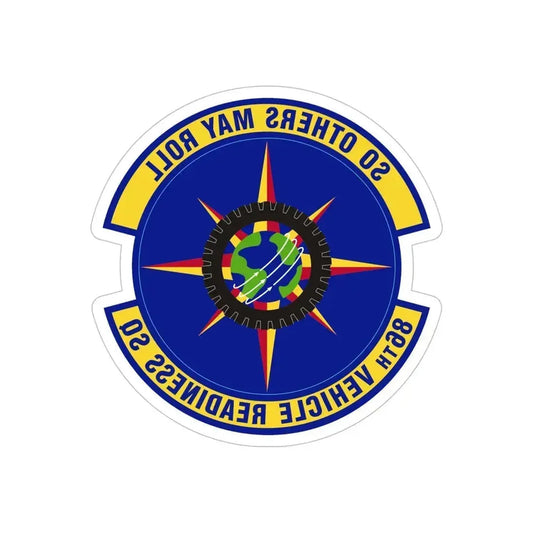 86th Vehicle Readiness Squadron (U.S. Air Force) REVERSE PRINT Transparent Die-Cut STICKER 6 Inch Die-Cut Transparent - The Sticker Space
