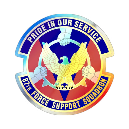 87 Force Support Squadron AMC (U.S. Air Force) Holographic STICKER Die-Cut Vinyl Decal-2 Inch-The Sticker Space