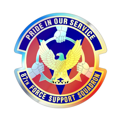 87 Force Support Squadron AMC (U.S. Air Force) Holographic STICKER Die-Cut Vinyl Decal-3 Inch-The Sticker Space