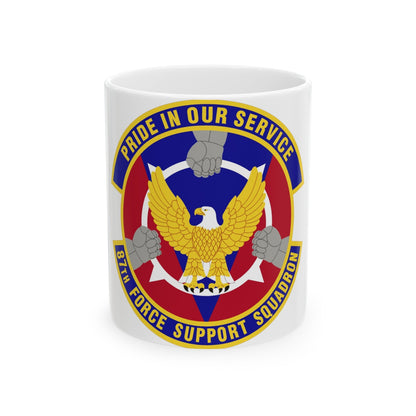 87 Force Support Squadron AMC (U.S. Air Force) White Coffee Mug-11oz-The Sticker Space