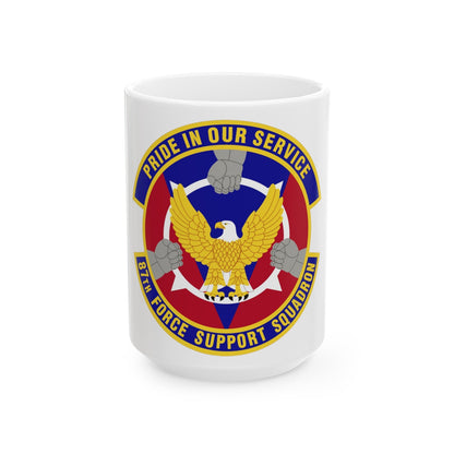 87 Force Support Squadron AMC (U.S. Air Force) White Coffee Mug-15oz-The Sticker Space