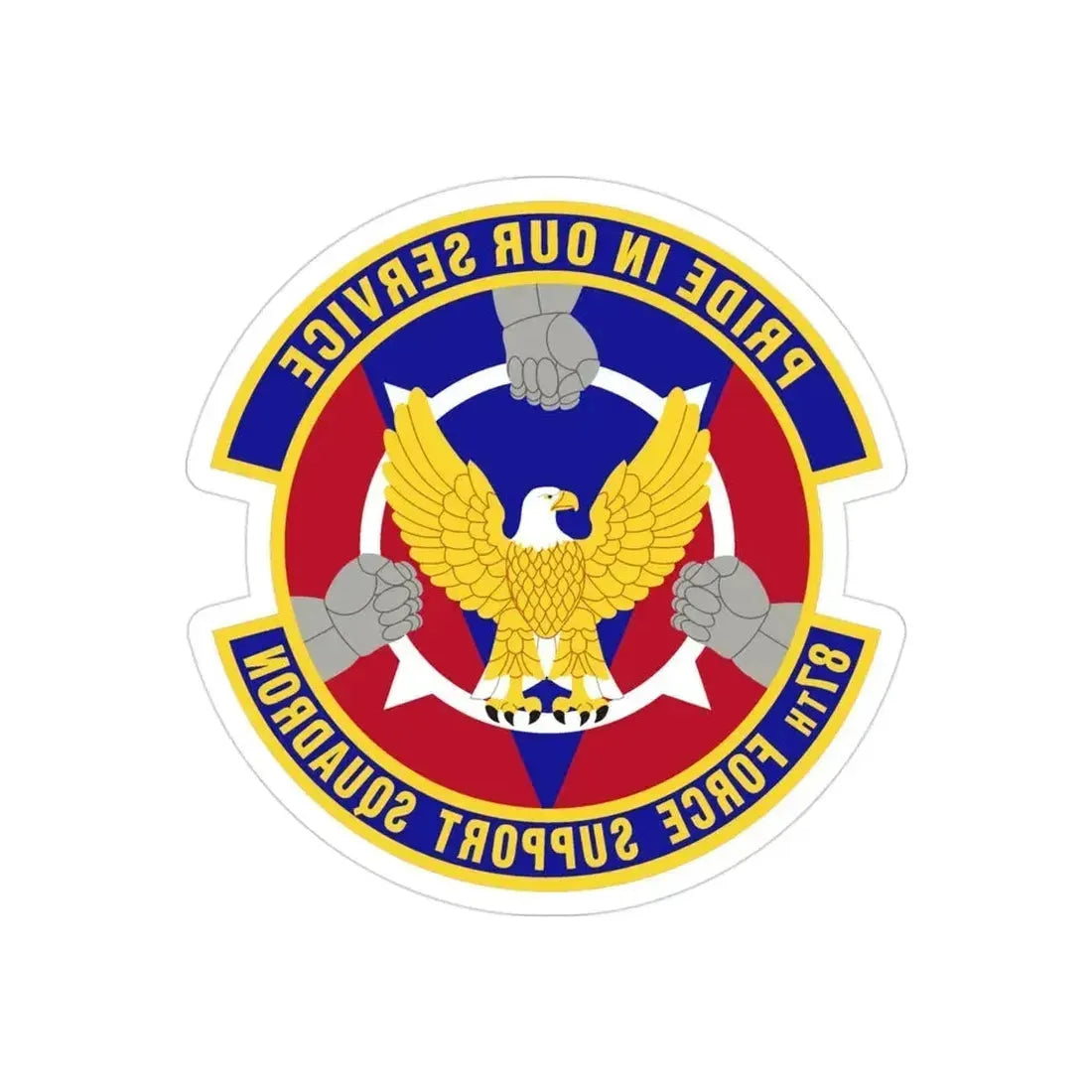 87 Force Support Squadron AMC (U.S. Air Force) REVERSE PRINT Transparent Die-Cut STICKER 3 Inch Die-Cut Transparent - The Sticker Space