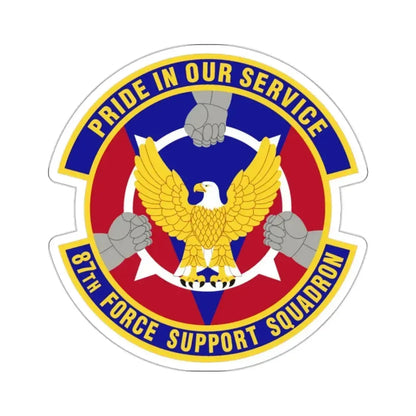 87 Force Support Squadron AMC (U.S. Air Force) STICKER Vinyl Kiss-Cut Decal 2 Inch White - The Sticker Space