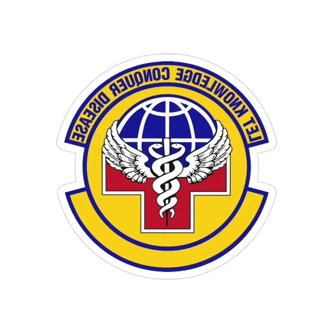 87 Healthcare Operations Squadron AMC (U.S. Air Force) REVERSE PRINT Transparent Die-Cut STICKER 3 Inch Die-Cut Transparent - The Sticker Space