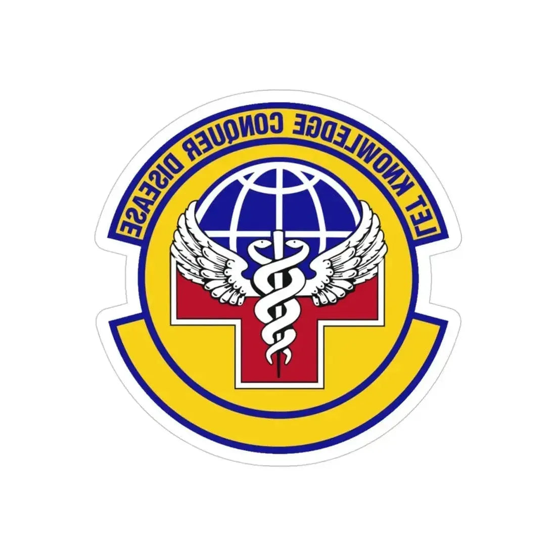 87 Healthcare Operations Squadron AMC (U.S. Air Force) REVERSE PRINT Transparent Die-Cut STICKER 4 Inch Die-Cut Transparent - The Sticker Space