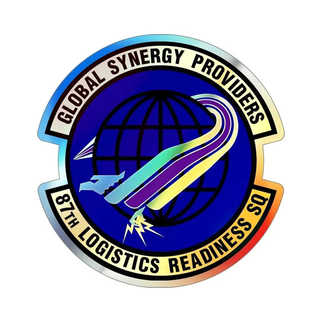 87 Logistics Readiness Squadron AMC (U.S. Air Force) Holographic STICKER Die-Cut Vinyl Decal - The Sticker Space