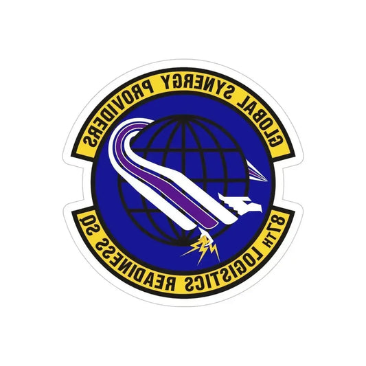 87 Logistics Readiness Squadron AMC (U.S. Air Force) REVERSE PRINT Transparent Die-Cut STICKER 6 Inch Die-Cut Transparent - The Sticker Space