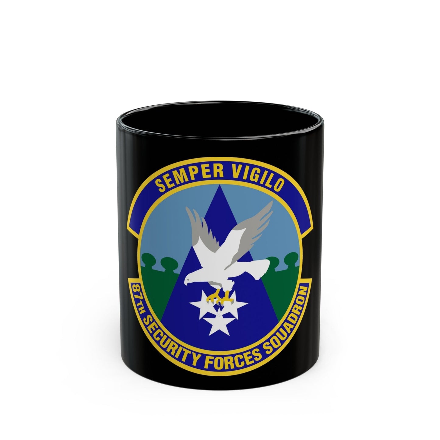 87 Security Forces Squadron AMC (U.S. Air Force) Black Coffee Mug-11oz-The Sticker Space