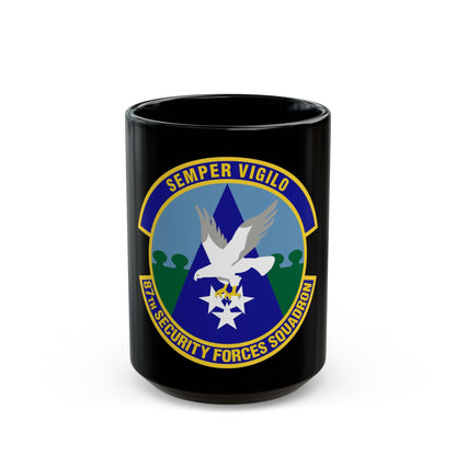 87 Security Forces Squadron AMC (U.S. Air Force) Black Coffee Mug-15oz-The Sticker Space