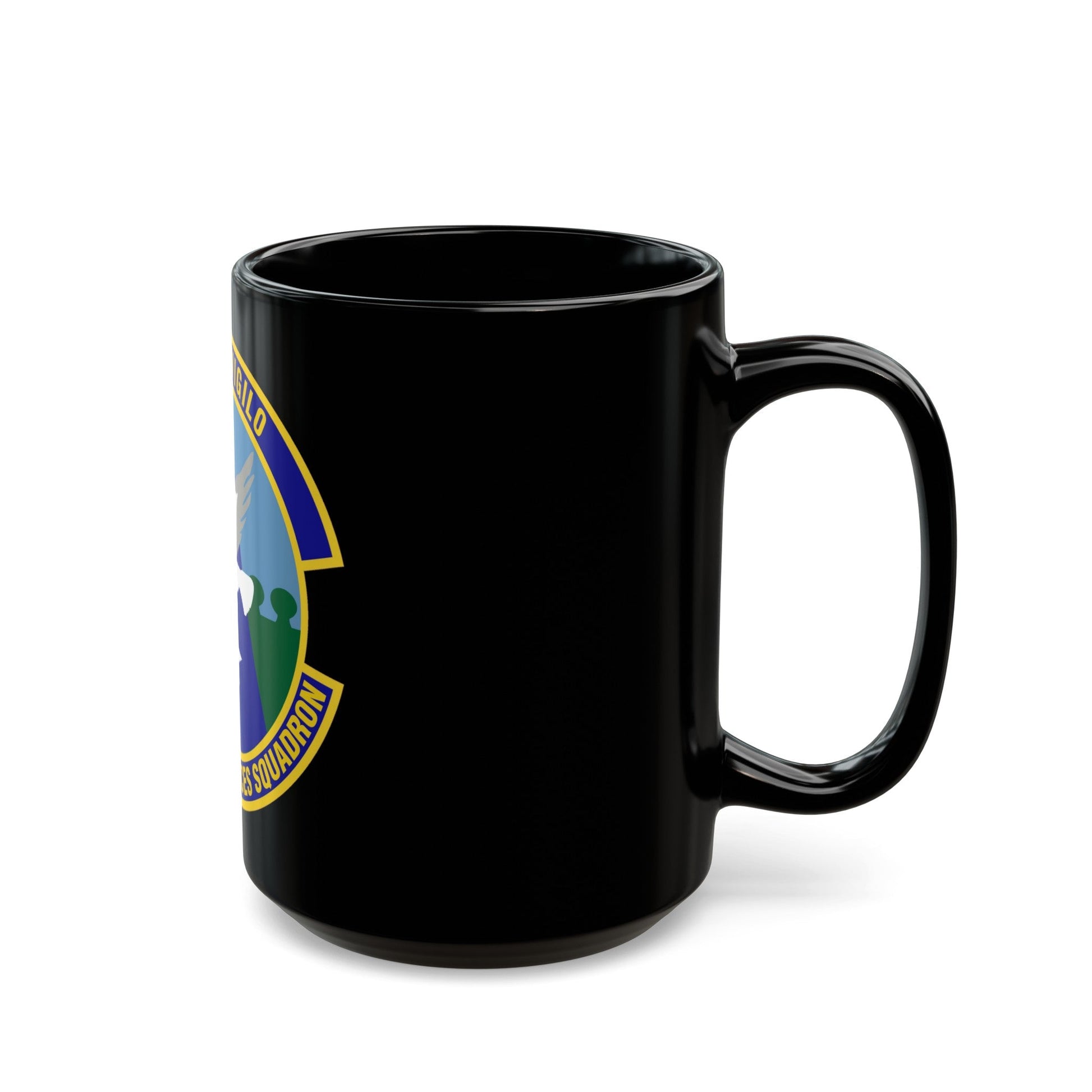 87 Security Forces Squadron AMC (U.S. Air Force) Black Coffee Mug-The Sticker Space