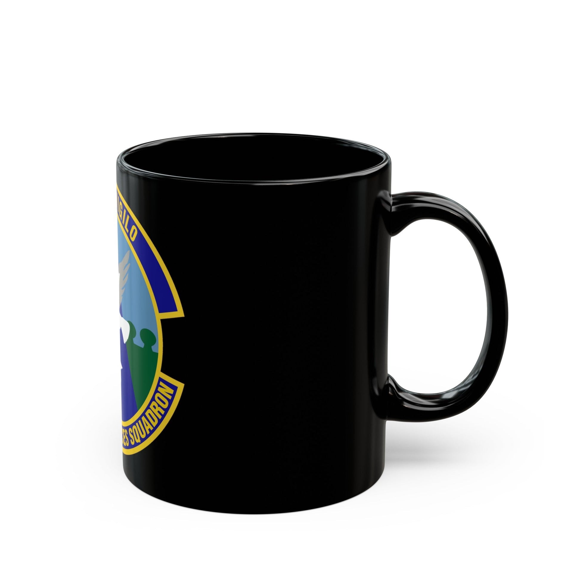 87 Security Forces Squadron AMC (U.S. Air Force) Black Coffee Mug-The Sticker Space