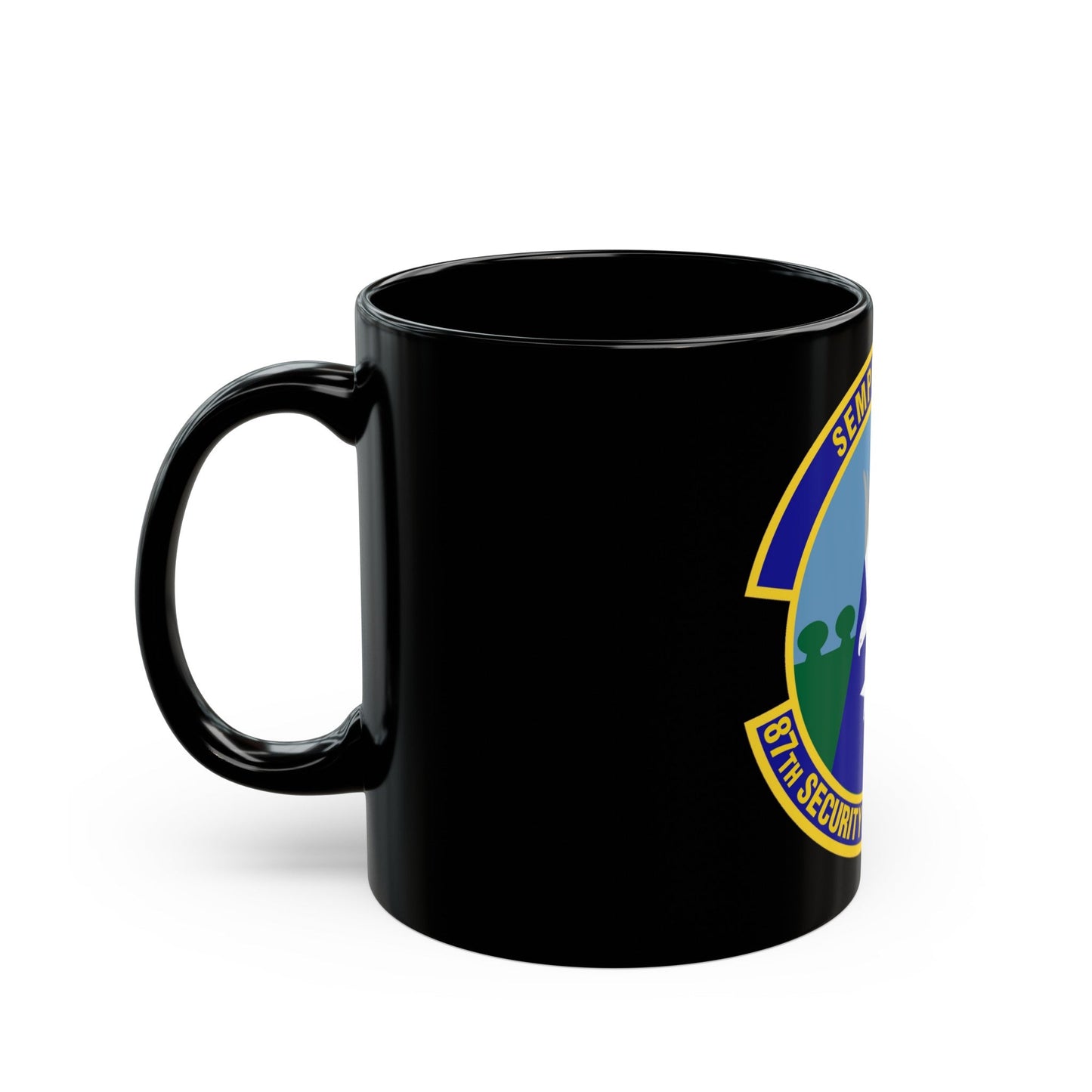 87 Security Forces Squadron AMC (U.S. Air Force) Black Coffee Mug-The Sticker Space