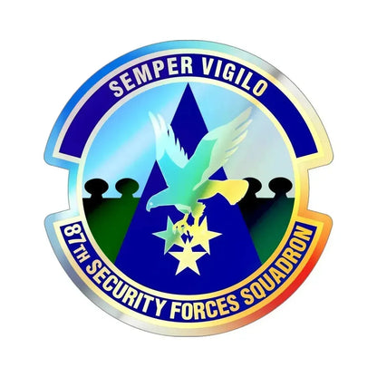 87 Security Forces Squadron AMC (U.S. Air Force) Holographic STICKER Die-Cut Vinyl Decal 4 Inch Holographic - The Sticker Space