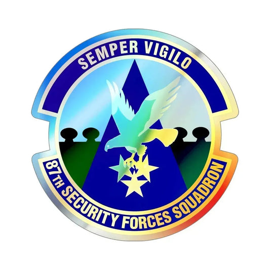 87 Security Forces Squadron AMC (U.S. Air Force) Holographic STICKER Die-Cut Vinyl Decal 6 Inch Holographic - The Sticker Space
