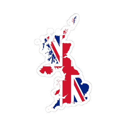 Flag-map of the United Kingdom (United Kingdom) STICKER Vinyl Kiss-Cut Decal