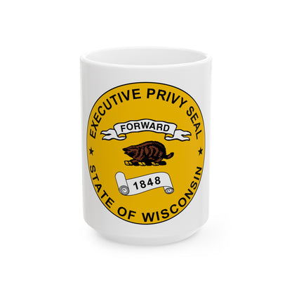 Privy Seal of Wisconsin - White Coffee Mug-15oz-The Sticker Space