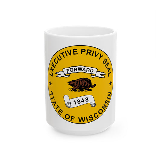Privy Seal of Wisconsin - White Coffee Mug-15oz-The Sticker Space