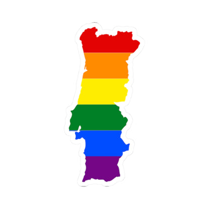 LGBT flag map of Portugal (Portugal) STICKER Vinyl Kiss-Cut Decal