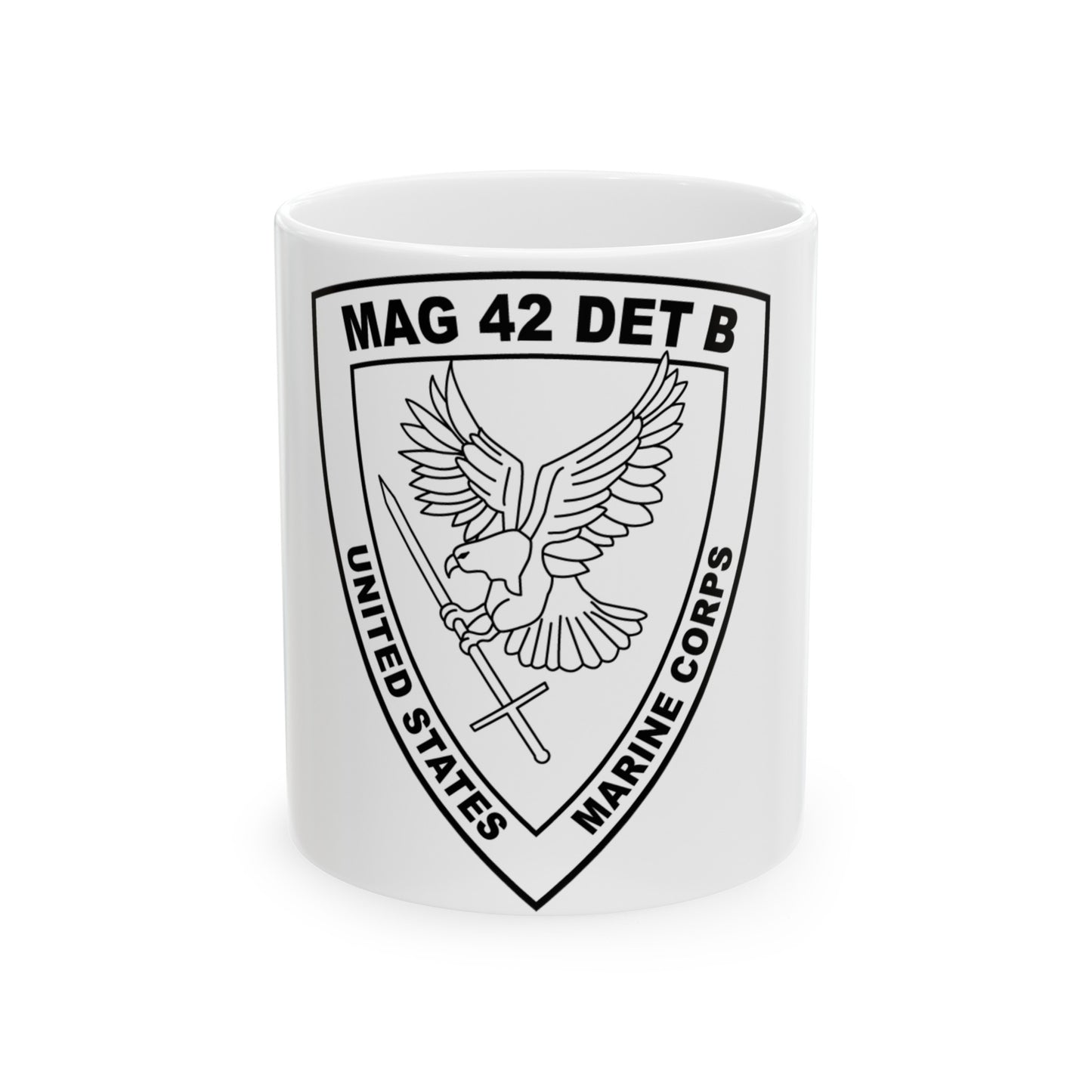 USMC United States Marine Corps MAG 42 DET B BW (USMC) White Coffee Mug