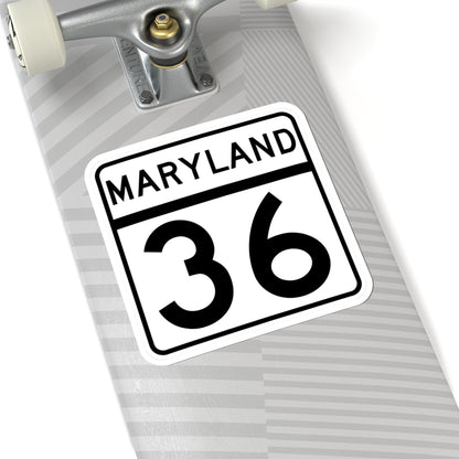 MD Route 36 (Maryland) (Road Sign) STICKER Vinyl Kiss-Cut Decal