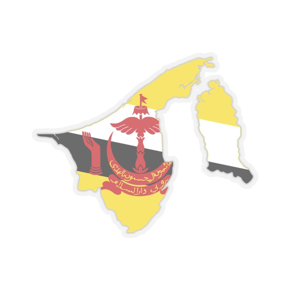 Flag-map of Brunei2 (Brunei) STICKER Vinyl Kiss-Cut Decal