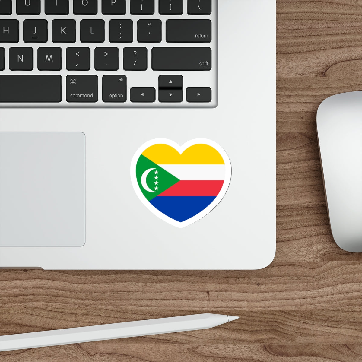 Heart Flag of Comoros - STICKER Vinyl Die-Cut Decal