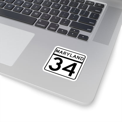 MD Route 34 (Maryland) (Road Sign) STICKER Vinyl Kiss-Cut Decal