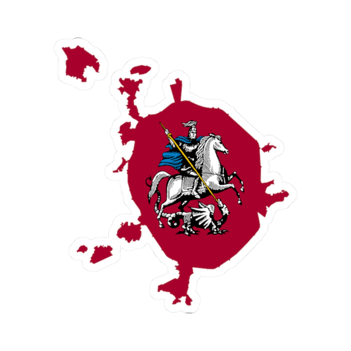 Flag-map of Moscow 1995-2011 (Russia) STICKER Vinyl Kiss-Cut Decal