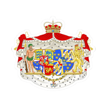 Armoiries de la Princesse Marguerite du Danemark (Denmark) (Coat of Arms) STICKER Vinyl Kiss-Cut Decal