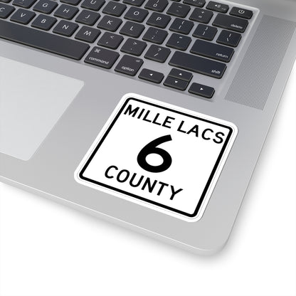 Mille Lacs County 6 MN (Minnesota) (Road Sign) STICKER Vinyl Kiss-Cut Decal