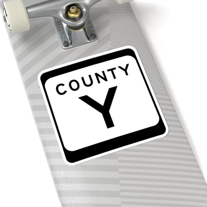 WIS County Y (Wisconsin) (Road Sign) STICKER Vinyl Kiss-Cut Decal