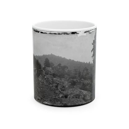 Gettysburg, Pa. Breastworks On Little Round Top; Round Top In Distance (U.S. Civil War) White Coffee Mug