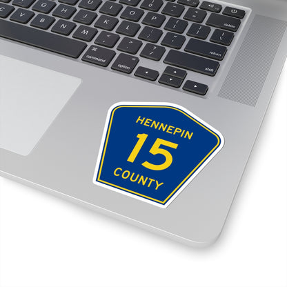 Hennepin County 15 (Minnesota) (Road Sign) STICKER Vinyl Kiss-Cut Decal