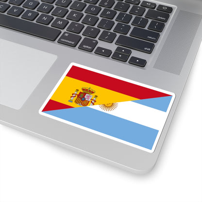 Flag of Argentina and Spain (Spain) STICKER Vinyl Kiss-Cut Decal