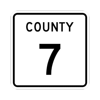 County 7 square (Minnesota) (Road Sign) STICKER Vinyl Kiss-Cut Decal