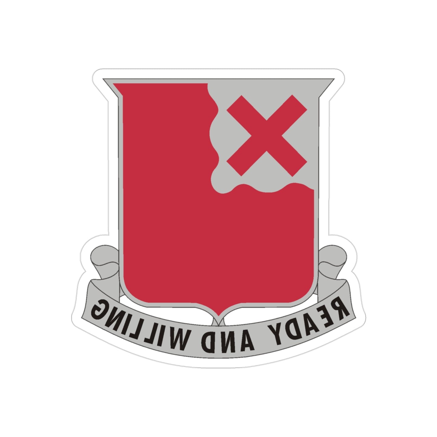 875 Engineer Battalion (U.S. Army) REVERSE PRINT Transparent STICKER-3" × 3"-The Sticker Space